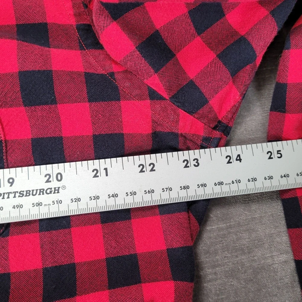 Lot of 2 J.Crew Y2K Mens LT Large Tall Plaid Oxford Button Down Shirts Red Multi